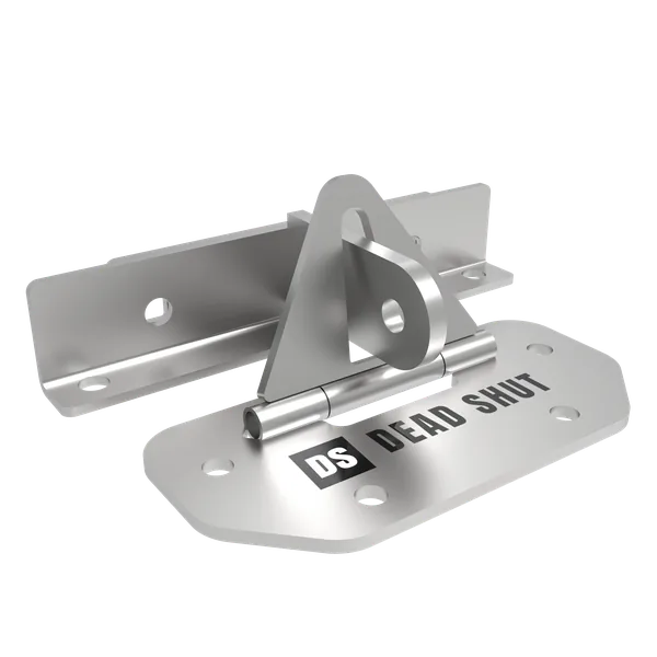 Angled view of the Dead Shut hinge and locking point